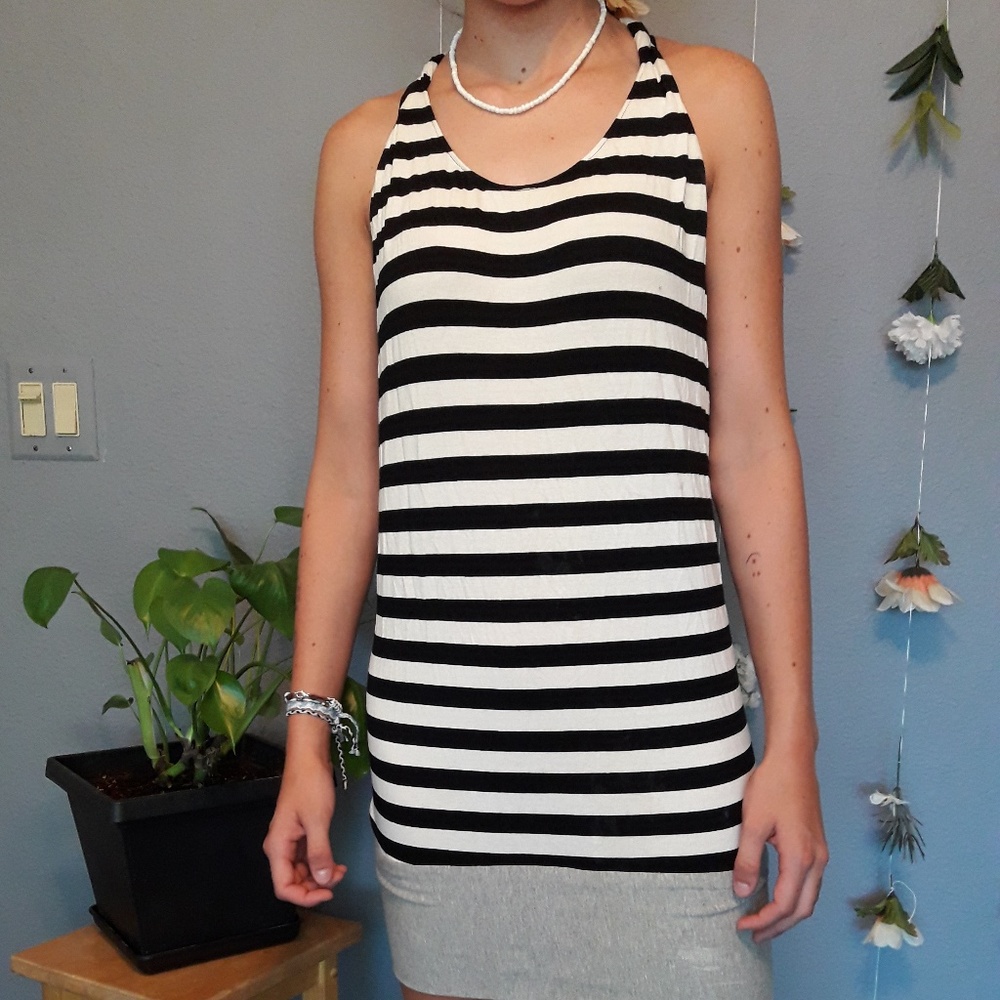 black and white striped Dress
